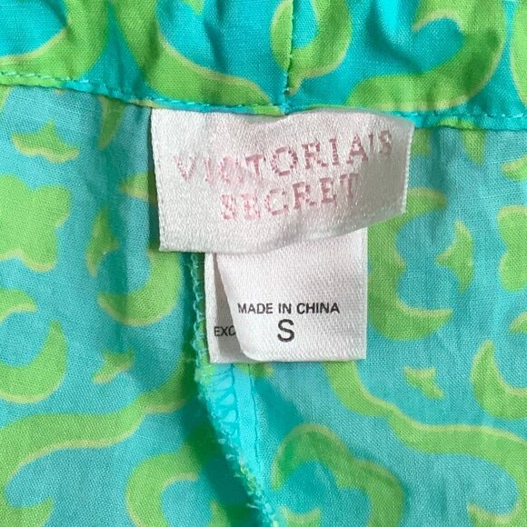 Victoria's Secret Cotton Pajama Pants, Blue & Green, Size Small - Picture 5 of 8